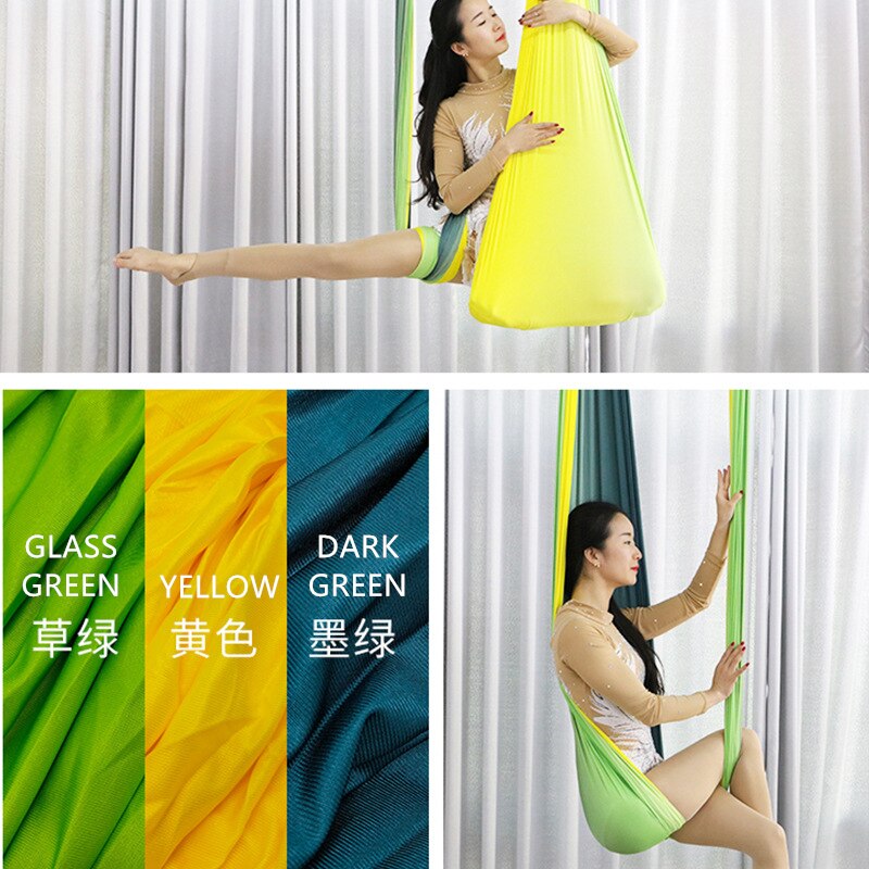 5.5 Yards Aerial Yoga Hammock Gradient Color Aerial Yoga Swing Fitness Pilates