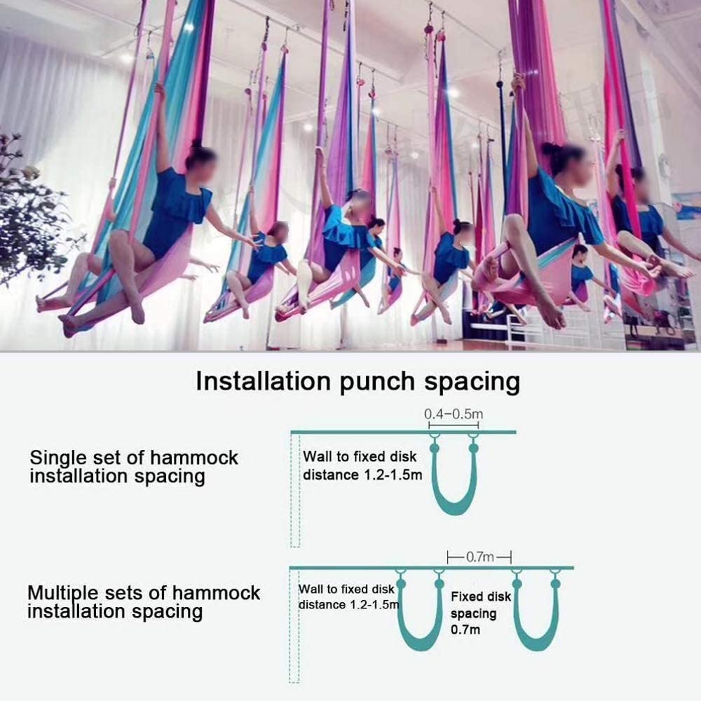 5.5 Yards Aerial Yoga Hammock Gradient Color Aerial Yoga Swing Fitness Pilates