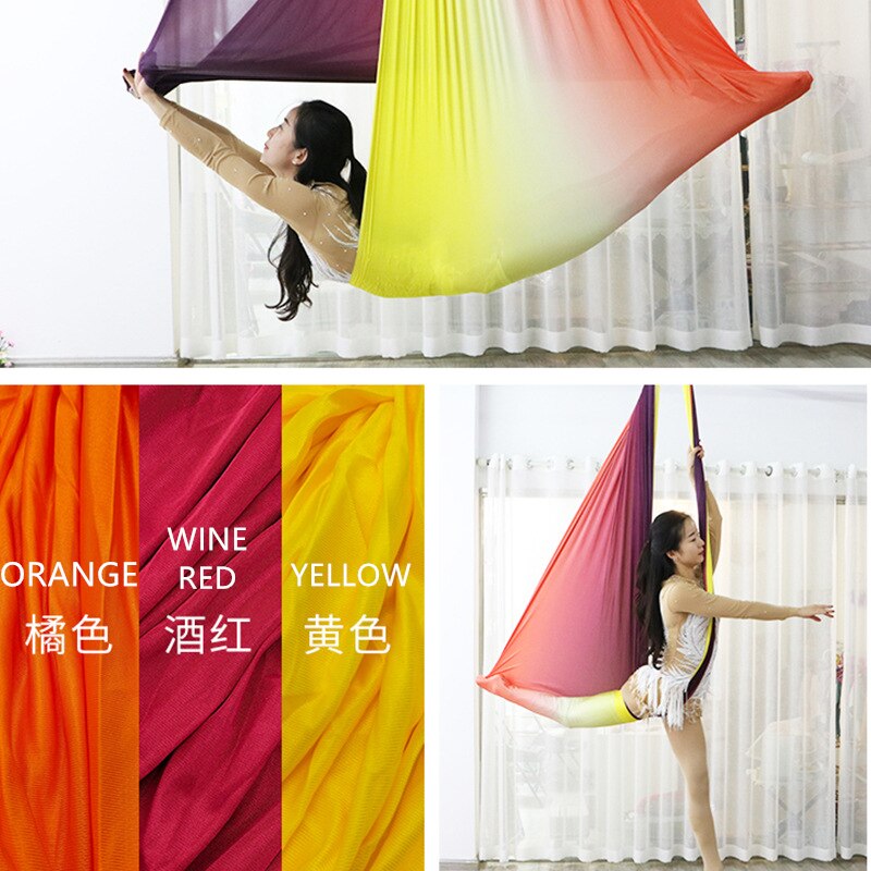 5.5 Yards Aerial Yoga Hammock Gradient Color Aerial Yoga Swing Fitness Pilates