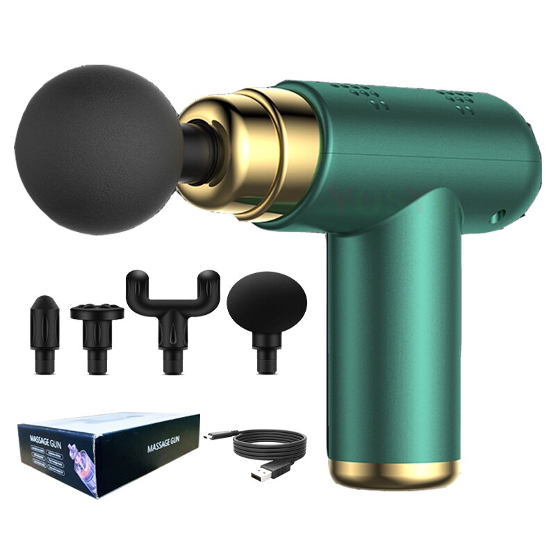 Portable Massage Gun Pistol Facial Massager For Body Neck Deep Tissue Muscle Relaxation Gout Pain Relief