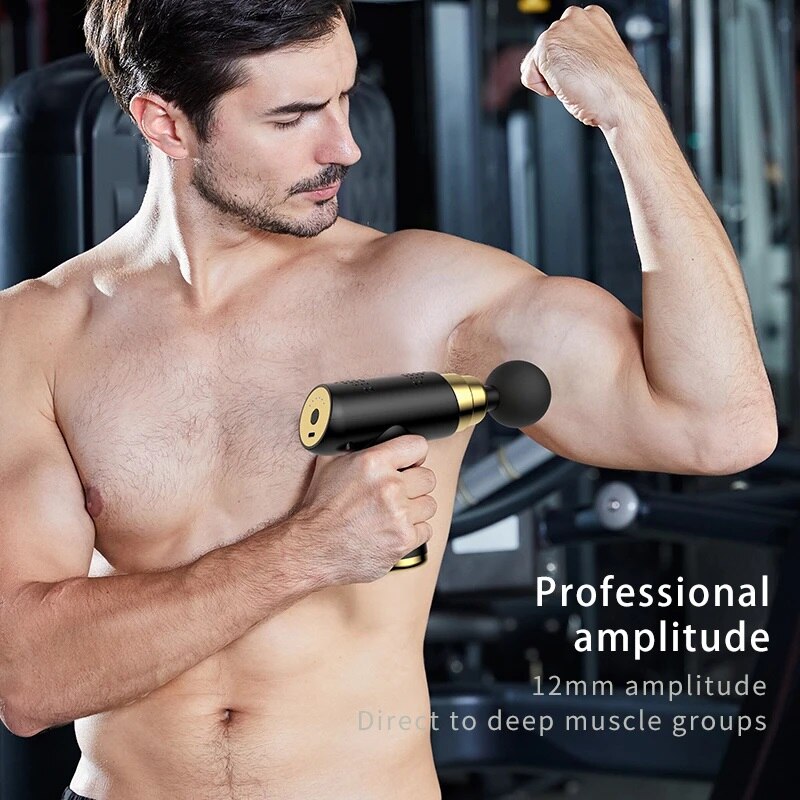 Portable Massage Gun Pistol Facial Massager For Body Neck Deep Tissue Muscle Relaxation Gout Pain Relief