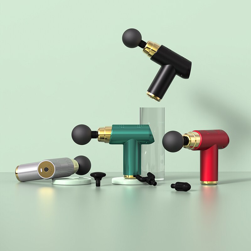 Portable Massage Gun Pistol Facial Massager For Body Neck Deep Tissue Muscle Relaxation Gout Pain Relief