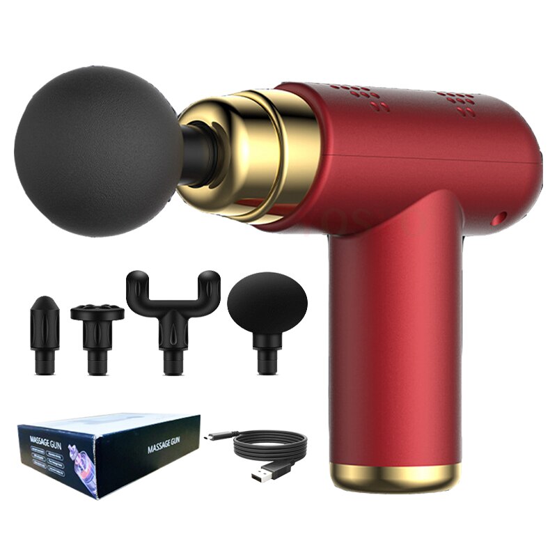 Portable Massage Gun Pistol Facial Massager For Body Neck Deep Tissue Muscle Relaxation Gout Pain Relief