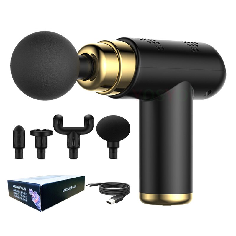 Portable Massage Gun Pistol Facial Massager For Body Neck Deep Tissue Muscle Relaxation Gout Pain Relief
