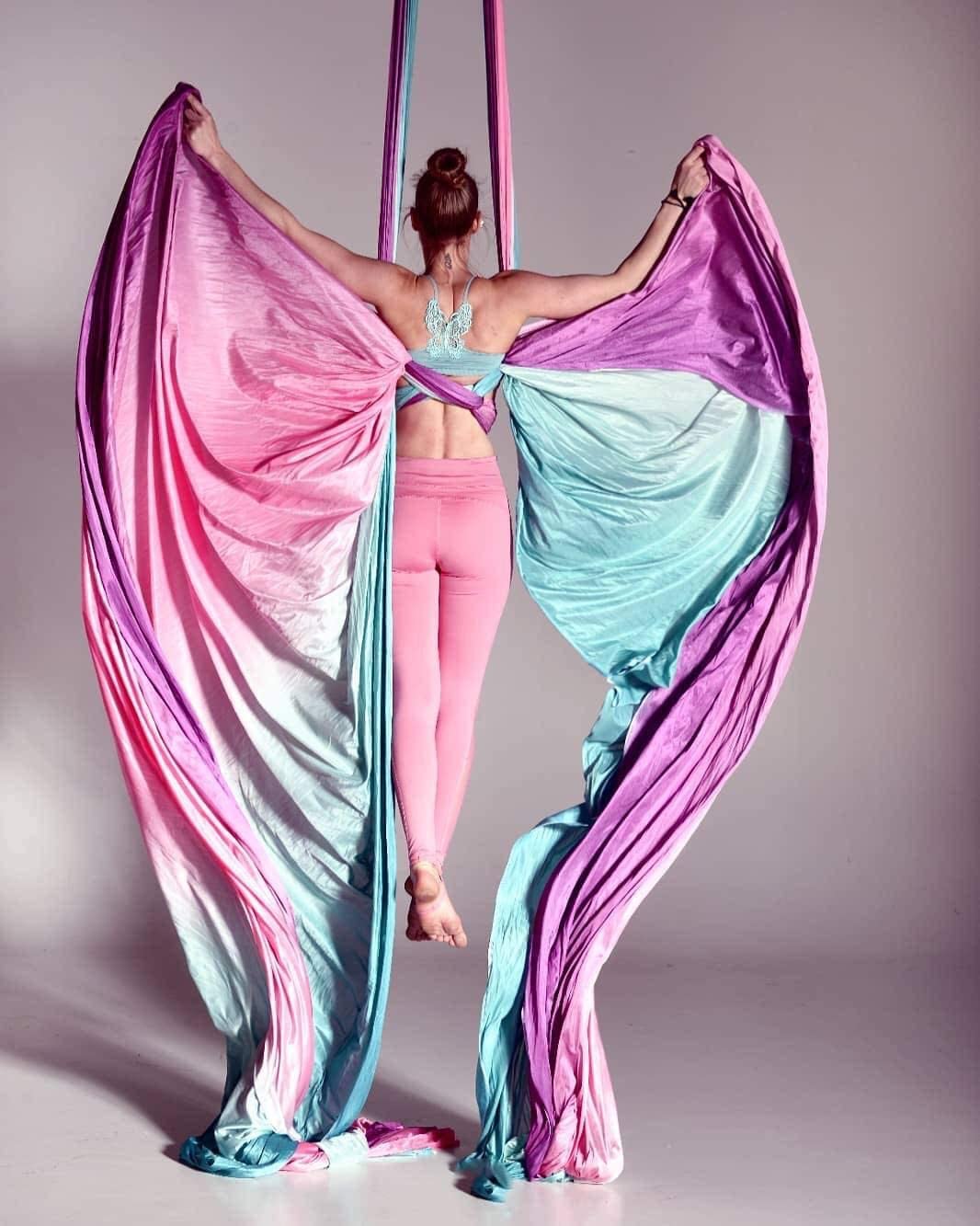 5.5 Yards Aerial Yoga Hammock Gradient Color Aerial Yoga Swing Fitness Pilates