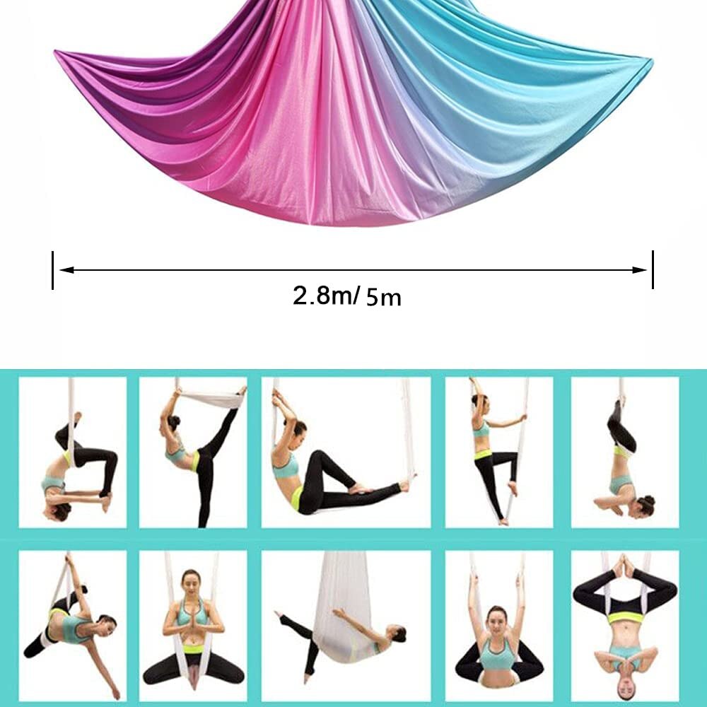 5.5 Yards Aerial Yoga Hammock Gradient Color Aerial Yoga Swing Fitness Pilates