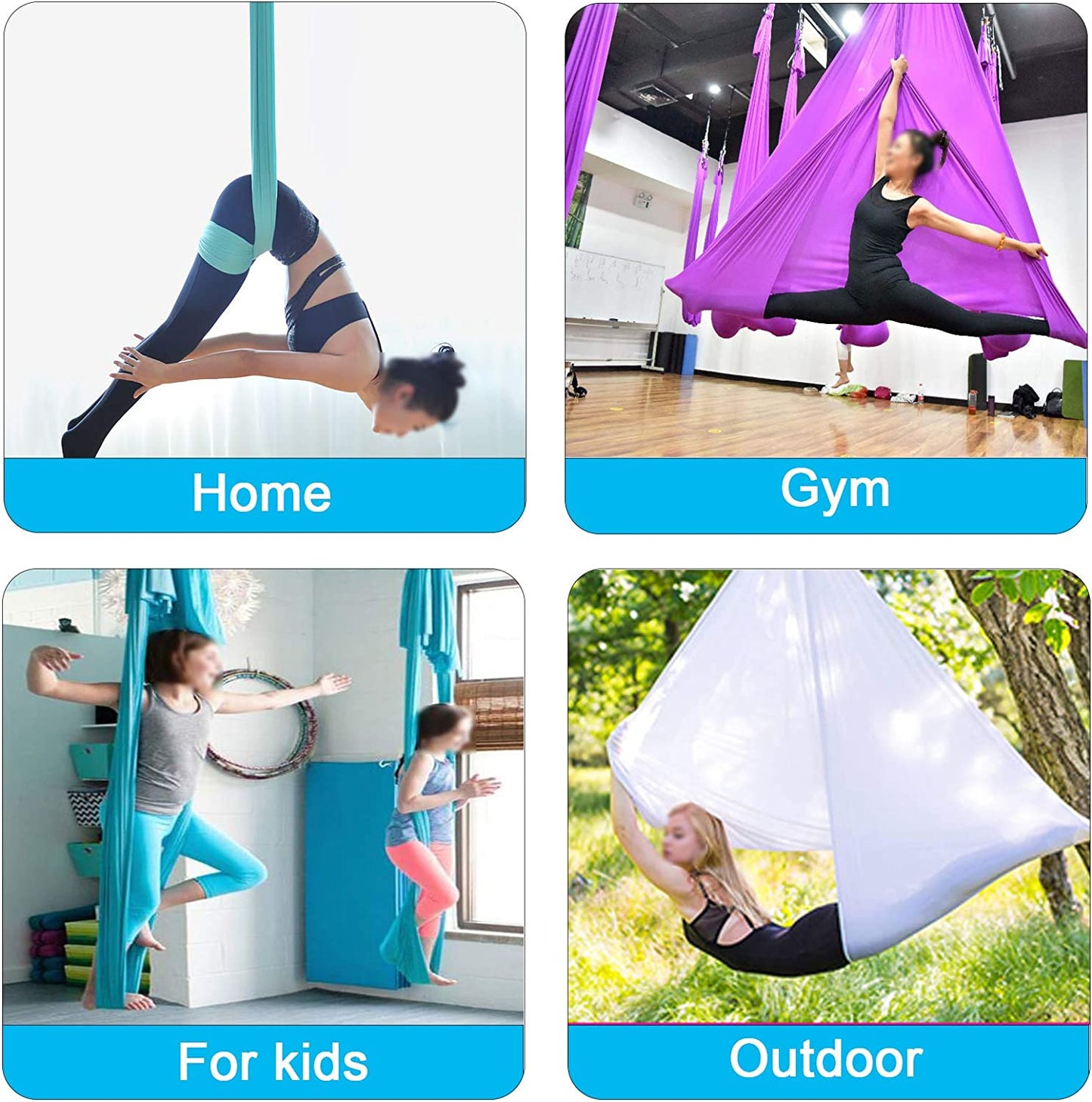 5.5 Yards Aerial Yoga Hammock Gradient Color Aerial Yoga Swing Fitness Pilates