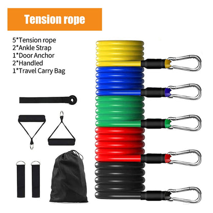 Resistance Elastic Bands Exercise Strength Training Fitness Bands with Door Anchor